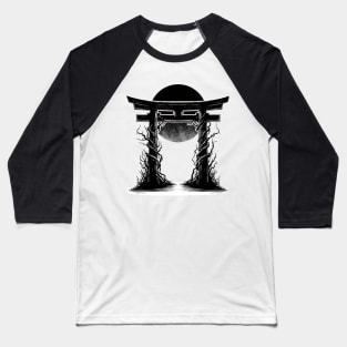 Creepy Japanese Shinto Shrine Baseball T-Shirt